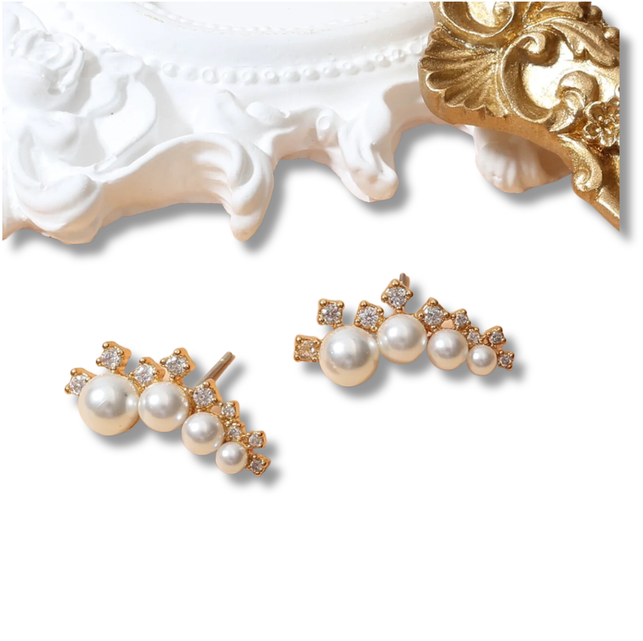 JULIUS | Crystal pearl earrings - TANIA MARAS BRIDAL
